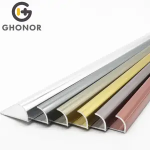 Modern Decorative Aluminium Alloy Wall Edging Strip Gold Outside Corner Tile Trim for Marble Edge