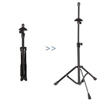Support de trombone à hauteur réglable Base de trépied triangulaire Facile à plier Coussinets en caoutchouc compacts et robustes pour la pratique de la performance
