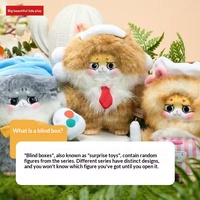En gros, figurine en peluche authentique Baby Three Cat King de la série Working in the Workplace, boîte mystère, jouet Kawaii, cadeau pour fille