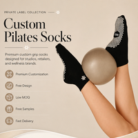 Chaussettes de yoga personnalisées antidérapantes de qualité supérieure, confortables, pour femmes, chaussettes de pilates personnalisées, chaussettes de yoga pour l'entraînement