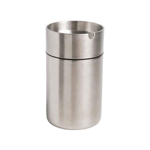 Cenicero Redondo de Acero Inoxidable Modelo A105 de BMA, Resistente al Viento, con Tapa de Diseño Moderno para Uso en el Hogar/Hotel, Venta al Por Mayor - Product Image 1