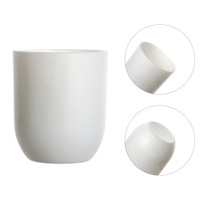 Vases à bougies en verre blanc mat rond de style nordique en gros avec couvercle en bambou, pots vides pour la fabrication de bougies à la cire de soja et les loisirs créatifs