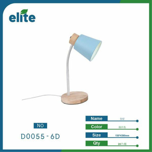 Moderna lampada da tavolo a LED regolabile con paralume bianco blu lampade da tavolo in legno per l'home Office per la decorazione di camera da letto e soggiorno - Product Image 1