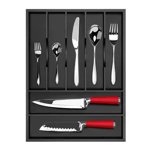 Tre nhà bếp ngăn kéo tổ chức và dao kéo khay với rãnh ngăn kéo ngăn cho Flatware và đồ dùng nhà bếp