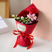 Bouquet de roses en savon transparent portables style Ins, fleurs de savon faites à la main, emballage cadeau pour la Saint-Valentin et Thanksgiving