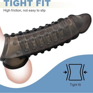Couvre-pénis en caoutchouc souple Particle Wolf Tooth Cover pour usage adulte, noir et blanc - Product Image 5