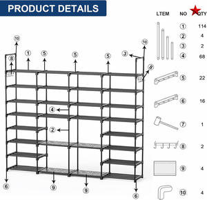 Armadietti Portascarpe da <span class=keywords><strong>Esterno</strong></span> Facili da Installare, Scaffale <span class=keywords><strong>per</strong></span> Scarpe in Plastica - Product Image 5