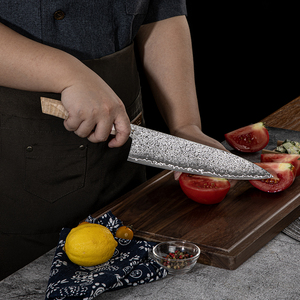 2024 Top Xếp Hạng 8Inch S35vn Bột Lõi Thép Nhật Bản Damase Dao Thép Damascus Đầu Bếp Dao Với Burl Gỗ Xử Lý - Product Image 3