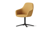 Chaise de bureau ATWOKA en tissu avec pieds en bois, chaise d'invité moderne pour salle de réunion