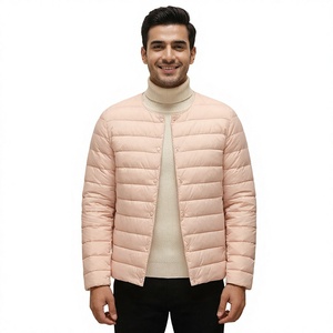 Veste matelassée d'hiver en toile respirante de haute qualité avec fermeture éclair, col montant et logo frontal coupe-vent - Product Image 1