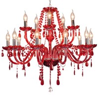 Lustre en cristal rouge en verre pour villa, chambre, hôtel, bar, éclairage suspendu intérieur Zhongshan