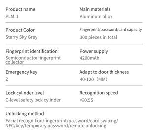 Sinovo công nghệ cao thông minh khóa cửa 7 mở khóa cách 3D nhận dạng khuôn mặt tuya ứng dụng điều khiển từ xa Video Camera <span class=keywords><strong>Viewer</strong></span> cho gỗ Wifi - Product Image 6