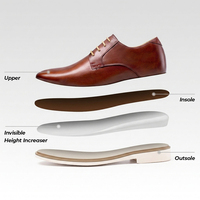 Scarpe Derby da Uomo con Rialzo, in Pelle, per Aumentare l'Altezza di 7CM/2,75 Pollici, Vendita all'Ingrosso