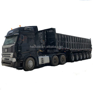 Semi-remorque de déchargement arrière personnalisable Suspension pneumatique hydraulique à plusieurs essieux de type U Déchargement Camion à benne basculante Semi-remorque Remorque - Product Image 1