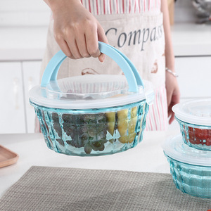 OWNSWING - Juego de 3 Recipientes de Plástico para Almacenamiento de Alimentos, con Asa, Aptos para Congelador, Ideales para Picnic y Ensaladas - Product Image 6