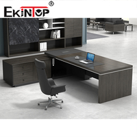 Mobilier Ekintop 0ffice Bureau et chaise de bureau noirs de luxe modernes et bon marché pour le bureau