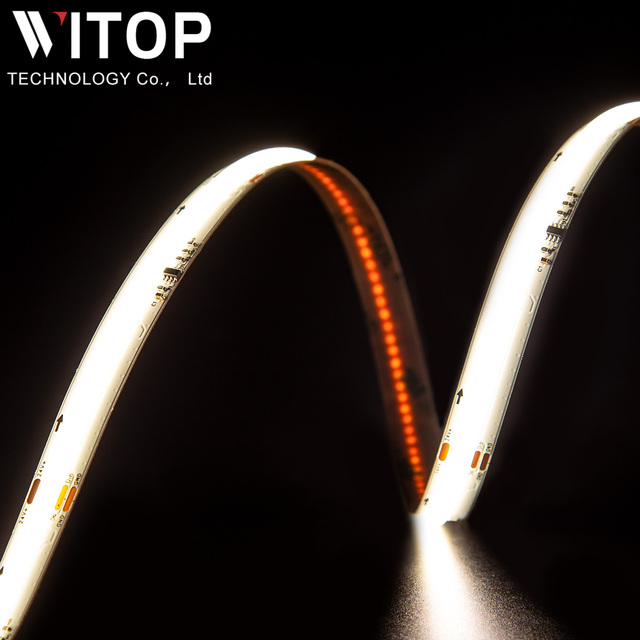 Smart White Running Water  360led/m Cob  Pixel Flexible Ribbon Light DC for Cabinet Hotel Lighting Cob Led Strip Light