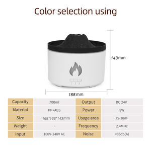 Difusor de Aroma Volcánico de 700 ml Ultrasónico con Luz Azul de Llama para Uso en Hogar, Oficina, Dormitorio y Escritorio - Product Image 4