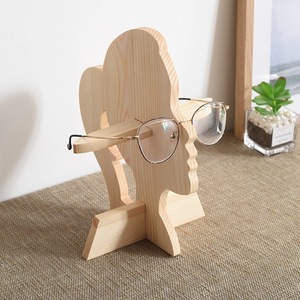 Wooden Eyeglasses Stand Head Shape Display <b>Rack</b> Solid Wood Double Layer Desktop Storage For Men Women Sunglasses Frames - Product Image 3