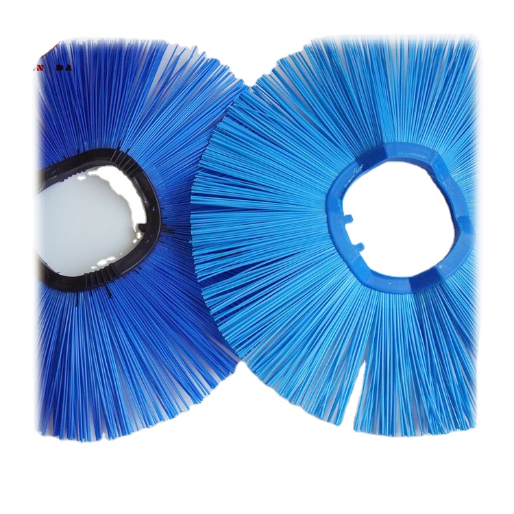 Four Pins Poly Waved Convoluted Wafer Brush For Driveway Cleaning Street Sweeper