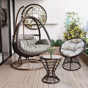 Ghế đu mây ngoài trời hình quả trứng, hai chỗ ngồi, giá rẻ, kiểu giỏ tròn, dùng trong nhà và ngoài trời, bán chạy - Product Image 6