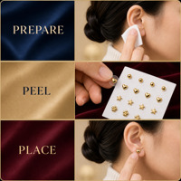 Patch magnétique personnalisé en or 24 carats pour les oreilles, faible MOQ, pour le bien-être, la relaxation et les soins de beauté, acupression colorée
