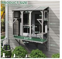 Boîte à fenêtre extensible Cat Catio pour plusieurs chats d'intérieur Perchoir en bois pour petits animaux domestiques