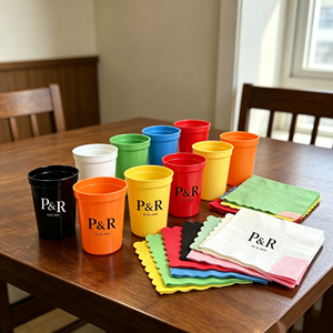 Vasos de Plástico Personalizados de 17oz/12oz con Logotipo, Reutilizables, Libres de BPA, Vasos Promocionales al por Mayor para Eventos Deportivos, Fiestas, Navidad, con Servilleta - Product Image 1