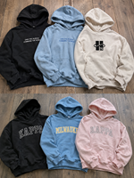Sudadera con Capucha para Mujer, Personalizada, Extra Grande, Bordada, de Felpa Francesa, con Estampado Puff, Cuello Redondo, OEM