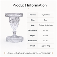 Support de bougie en cristal transparent fait main, écologique, coupe diamant, centre de table pour mariages, décoration intérieure, tables d'événements