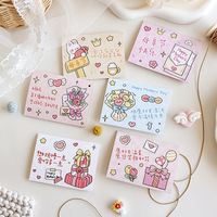 Cartes de vœux de la Fête des Mères à thème dessin animé, couleur pastel, pliables, pour les fêtes des mamans