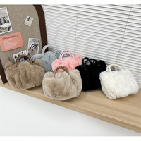 Nouvelle peluche artificielle lapin fourrure mignon citrouille forme femmes fille sac à main vacances nuage Style élégant unique épaule sacs à bandoulière
