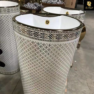 Set Aksesori Toilet Kamar Mandi Hitam dengan Warna Emas Cokelat Pola Keramik Hitam Hiasan Dinding Toilet - Product Image 3