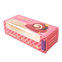 Nouvelle boîte d'emballage rectangulaire de qualité alimentaire pour gâteaux roulés, avec design en velours rouge et chocolat, idéale pour les desserts