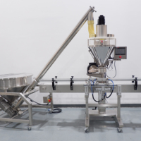Ligne de production entièrement automatisée pour le remplissage, le scellage et l'étiquetage de bouteilles de poudre de café, de protéines de lait et d'épices