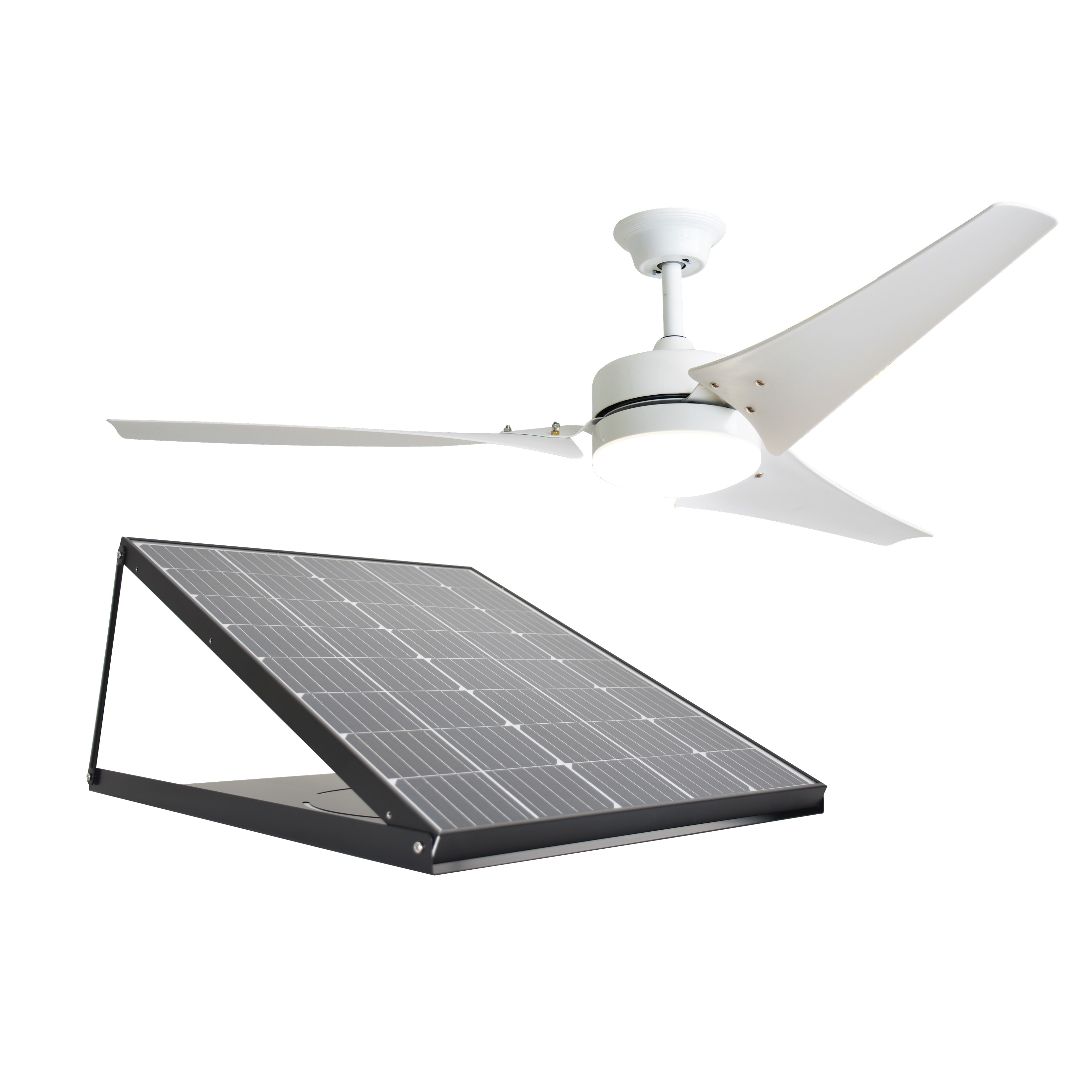 60 inch Remote Control Solar House Air Circulator Ceiling Cooling Fan with Light for Home Appliance