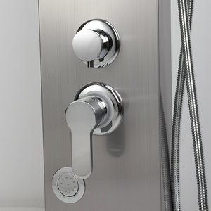 Stainless Steel Shower Set F7005 Thermostatic Wall <b>Mounted</b> Rain Shower Head Massage LED Illuminated - Product Image 1