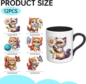 12 Piezas de Papel de Transferencia UV <span class=keywords><strong>para</strong></span> Decoración de Tazas, Vasos y Accesorios - Creatividad DIY, Alta Viscosidad, UV Suave - Product Image 2