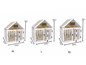 Maßgefertigte Kleine Outdoor Hundehütte aus Holz, Tragbares Haustierhaus aus Bambus mit Abnehmbarer Funktion, Modernes Haustierbett für Katzen - Product Image 4