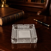 Cendrier carré classique texturé TD178mm pour tables de restauration et zones de détente