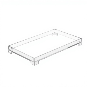 Customizable 7.9x7.9in Modern Acrylic Scallop Thick Transparent Non-Slip <b>Storage</b> <b>Tray</b> for Bathroom & Home Decor - Product Image 2