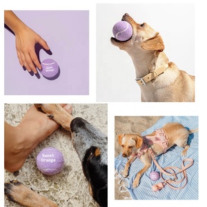 2 "e 2.5" pollici 5cm 6.4cm Logo personalizzato Eco Friendly mastica in gomma naturale peluche cane <span class=keywords><strong>Squeaky</strong></span> palla da Tennis giocattolo con logo - Product Image 6
