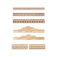 Muebles de techo decorativos: Tiras de madera de haya maciza planas, para vitrinas de vino, marcos de fotos, líneas de borde talladas, líneas de cintura en relieve, madera.