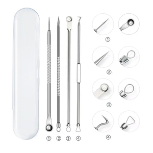 Set di 4 Aghi in Acciaio Inox per la Rimozione di <span class=keywords><strong>Acne</strong></span> e Punti Neri Strumento Pratico per la Pulizia e la Cura della Pelle del Viso - Product Image 2