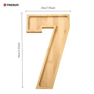 Tabla de Madera Natural para Charcutería con Letras y Números, para Pasteles, Nueces, Galletas, Dulces, Queso, Plato de Servicio de Madera para Fiestas de Cumpleaños y Días Festivos - Product Image 2