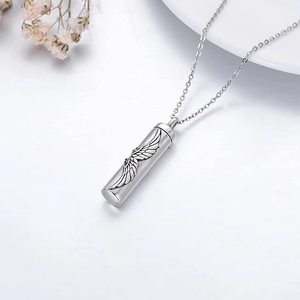 Joyería de cremación de acero inoxidable, colgante de recuerdo de dragón/ala de Ángel, cenizas de hueso, promesa, regalo de joyería conmemorativa - Product Image 5