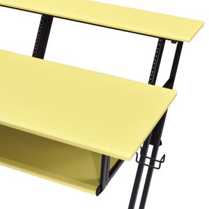 Escritorio de estudio DB en acabado amarillo y negro para grabación de música y uso en computadora - Product Image 3