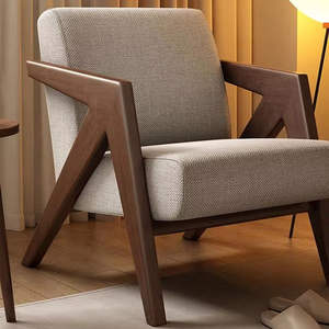 Sillón de Madera Maciza JP |   Sillón de Estilo Francés de Mediados de Siglo <span class=keywords><strong>para</strong></span> Sala de Estar y Balcón, Estilo Richard - Product Image 1