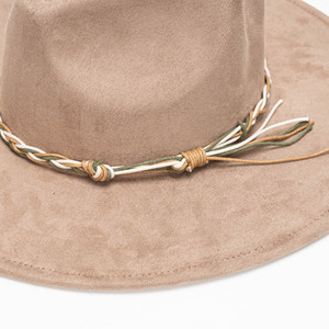 Topi Fedora Wanita Trendy Berbahan Suede dengan Pinggiran Lebar, Polos, Cocok untuk Pesta dan Aktivitas Memancing (Stok Grosir) - Product Image 5