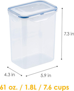 Ensemble de contenants de stockage alimentaire en plastique empilables, hermétiques, sans BPA, à ouverture par pression, style classique, pour le stockage à sec - Product Image 5